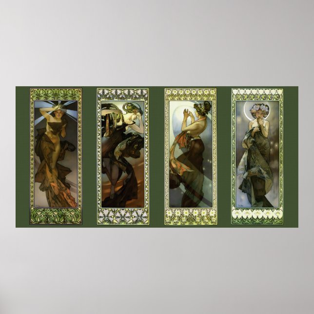 Póster Moon and Stars by Alphonse Mucha Poster (Frente)