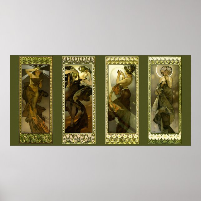 Póster Moon and Stars by Alphonse Mucha Poster (Frente)