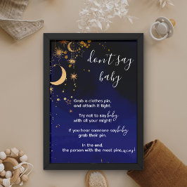 Póster Moon and stars theme shhhh don't say baby