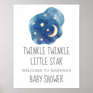 Póster Moon and Stars Twinkle Twinkle Pequeña Estrella Bi