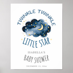 Póster Moon and Stars Twinkle Twinkle Pequeña Estrella Bi