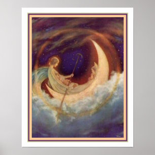 Póster Moon Boat to Dreamland - Hugh Williams 16 x 20