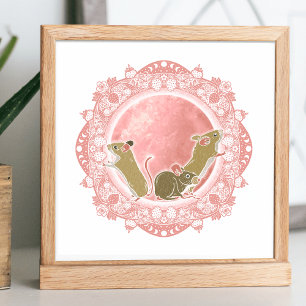 Póster Moon de fresa completa June Moon Ilustracion