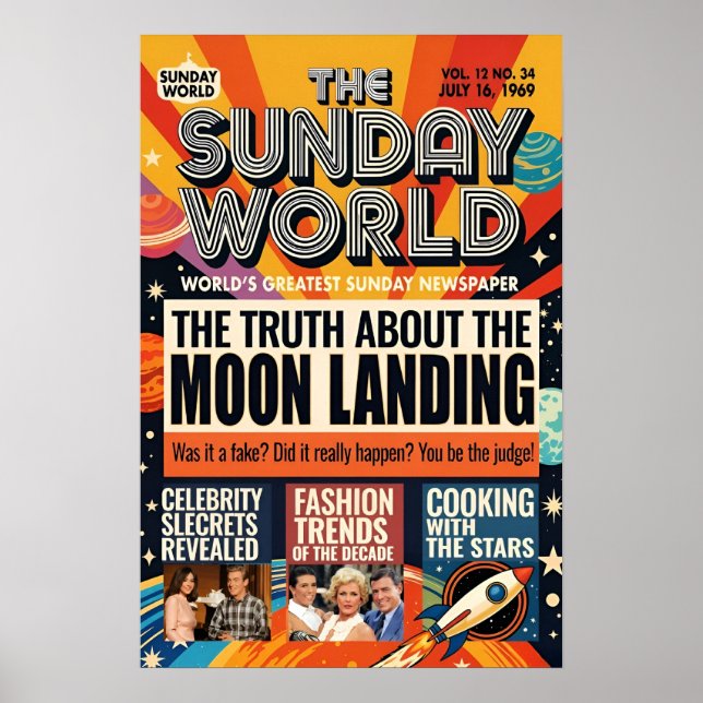 Póster Moon Landing, 1969, (Frente)