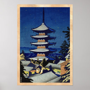 Póster Moon Light In Yasaka Pagoda Asano Takeji