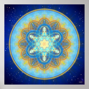 Póster Moon Merkaba Mandala