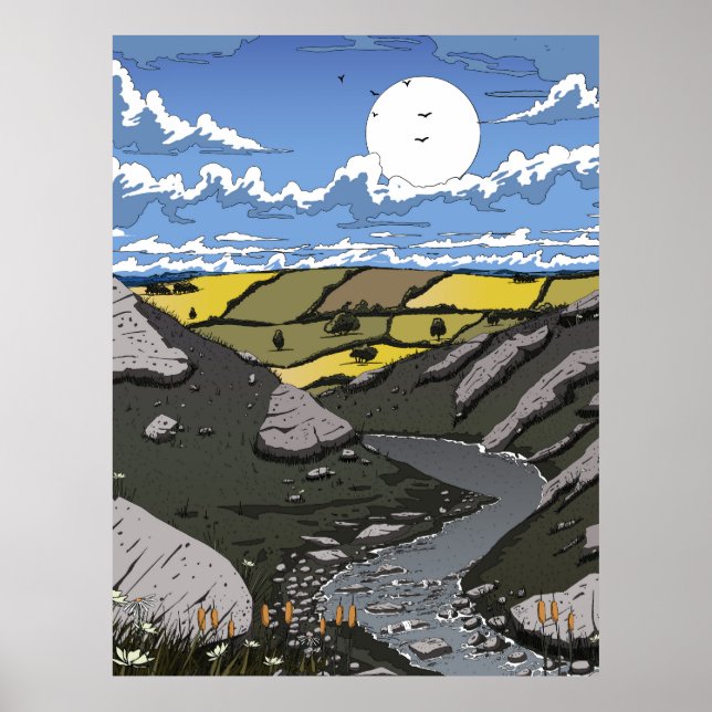 Póster Moon Over The Valley (Frente)