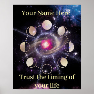 Póster Moon Phases Sacred Geometry Wall Art