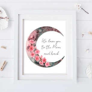 Póster Moon Spring Flower Baby Nursery