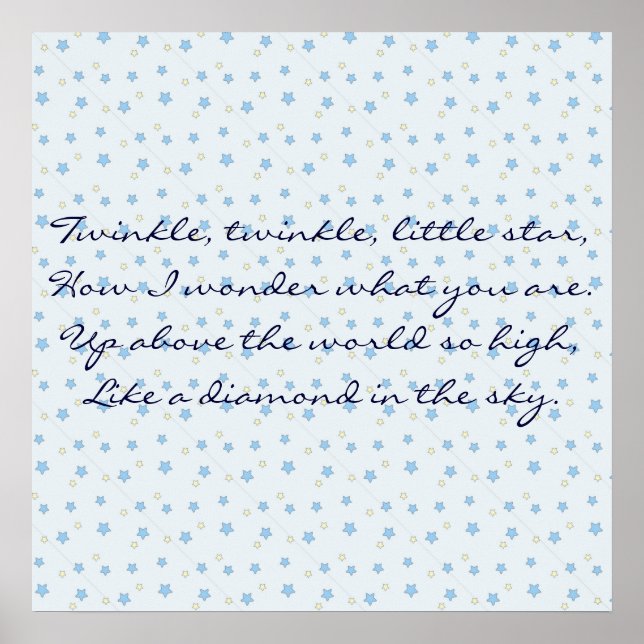 Póster Moon & Stars (Estrella pequeña Twinkle Twinkle) (Frente)