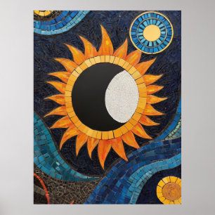Póster Moon Sun Moon de danza cósmica Mosaic