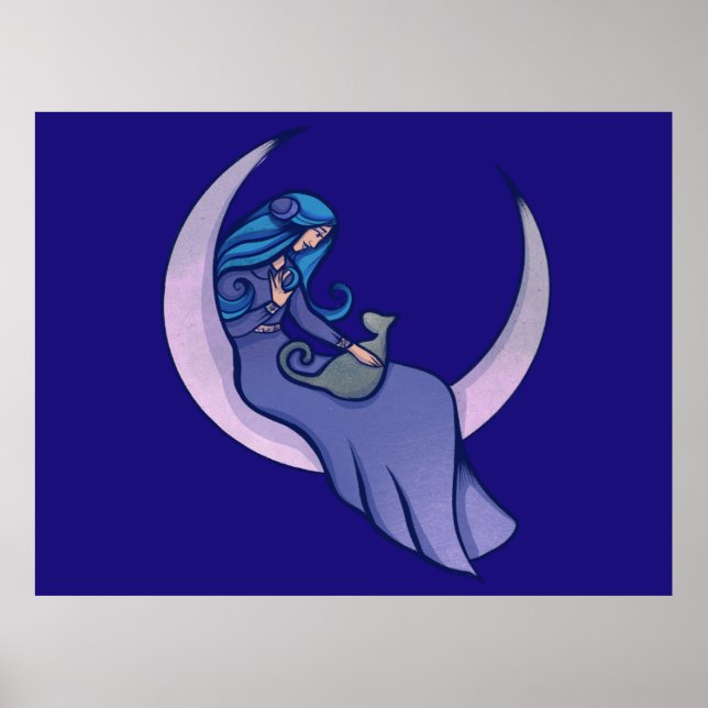 Póster Moon Witch MoonChild Pagan Wicca (Frente)