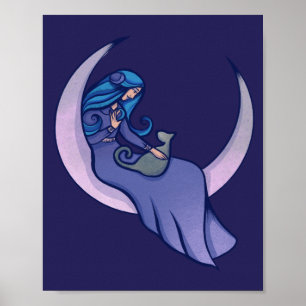 Póster Moon Witch MoonChild Pagan Wicca Art