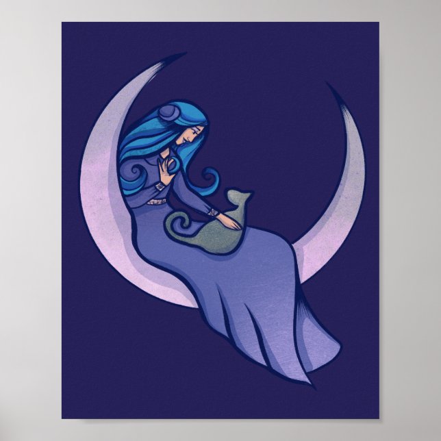 Póster Moon Witch MoonChild Pagan Wicca Art (Frente)