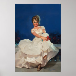 Póster Moonlight and Roses 1965 Vintage Style Elvgren