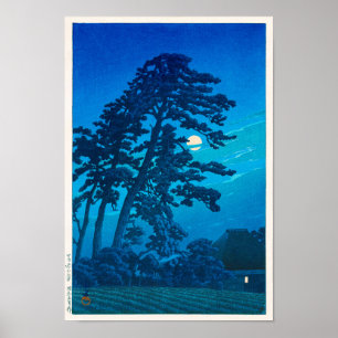 Póster Moonlight at Magome, Hasui Kawase, Woodcut