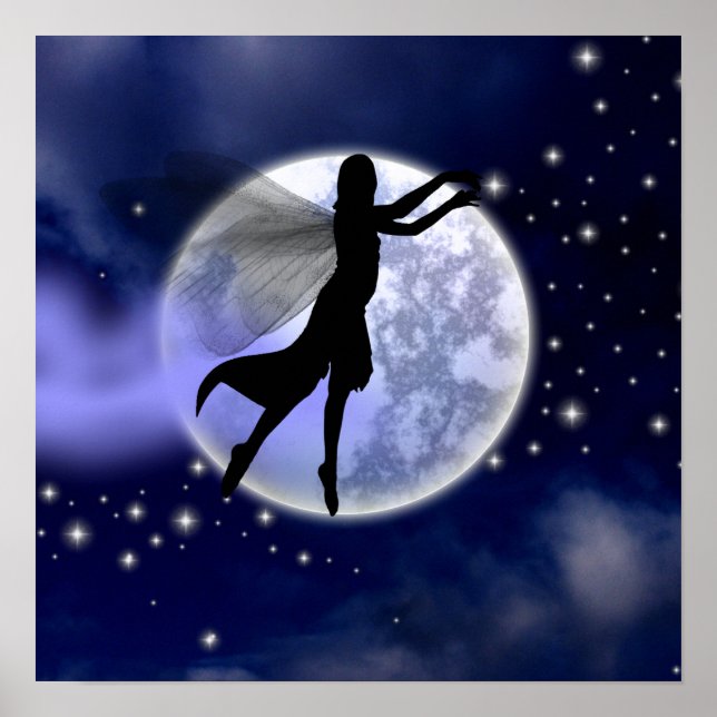 Póster Moonlight Fairy Silhouette (Frente)