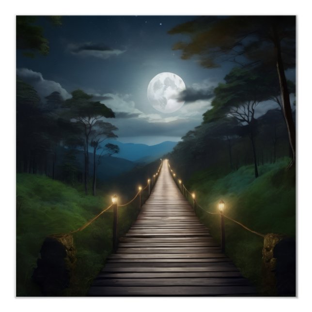 Póster Moonlight Forest Path  (Anverso)