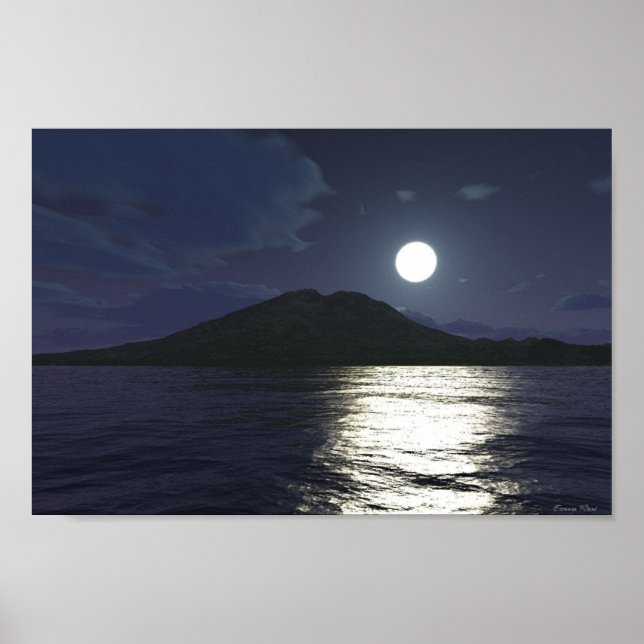 Póster Moonlight on the Water (Frente)