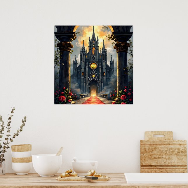 Póster Moonlit Aisle of Eternal Vows –Gothic Wedding Gate (Cocina)