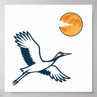 Póster Moonlit Crane