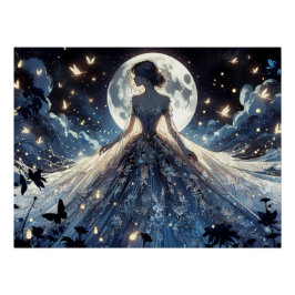Póster Moonlit Fairy Princess Celestial Gown