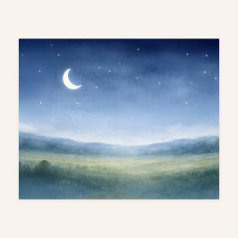 Póster Moonlit Meadow Nursery Wall Art