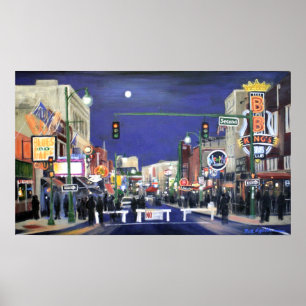 Póster Moonlit Memphis Poster