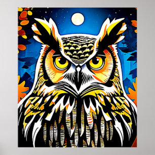 Póster Moonlit Owl Gaze