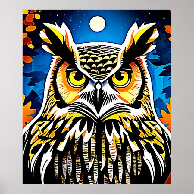 Póster Moonlit Owl Gaze (Frente)