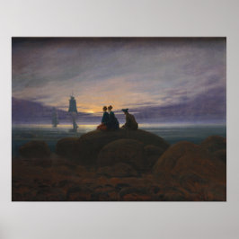 Póster Moonrise by the Sea (por Caspar David Friedrich)