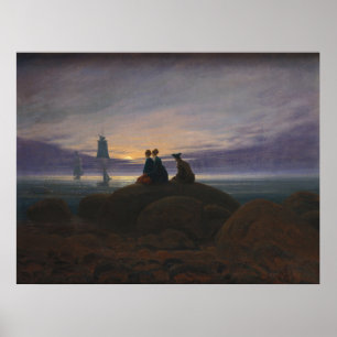 Póster Moonrise by the Sea (por Caspar David Friedrich)