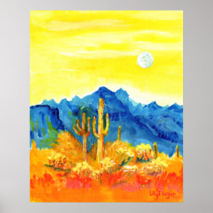 Póster Moonrise Desert