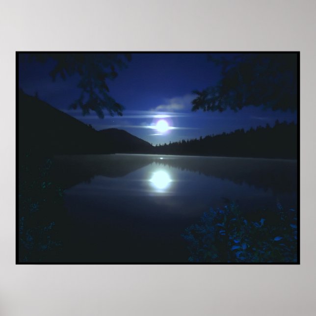 Póster Moonrise Over Elk Lake (Frente)