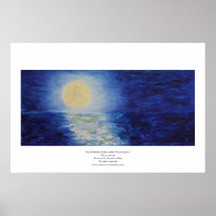 Póster Moonrise Over Lake Michigan II