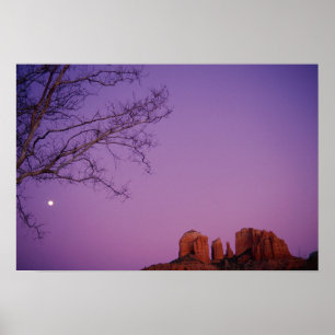 Póster Moonrise Over Oak Creek Canyon