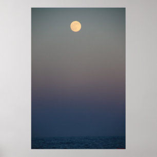 Póster Moonrise Over Ocean #4711 Poster