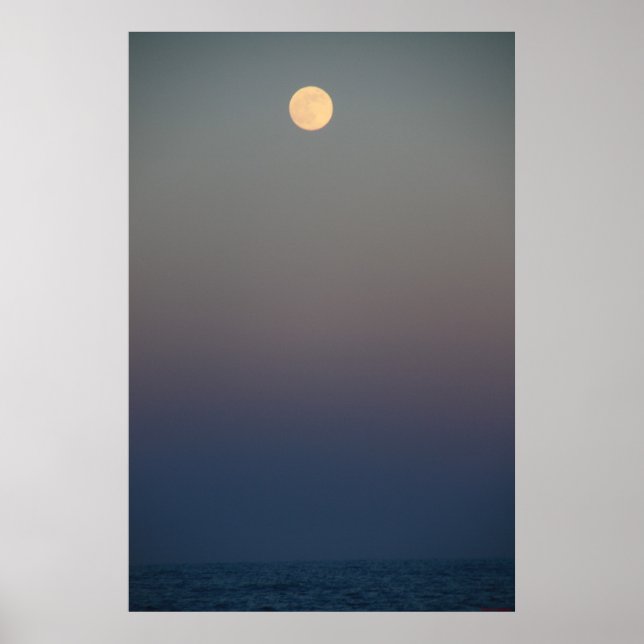 Póster Moonrise Over Ocean #4711 Poster (Frente)