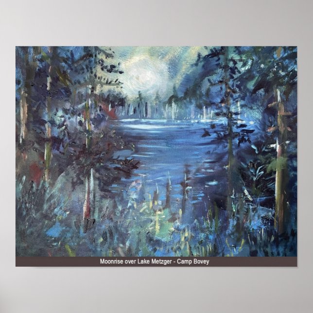 Póster Moonrise Sobre El Lago Metzger (Frente)
