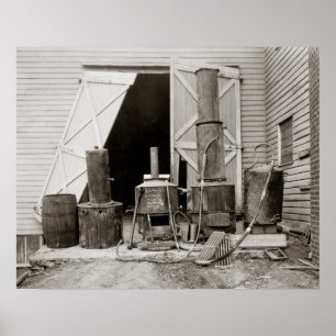 Póster Moonshine fue capturado por la policía en 1926. Vi