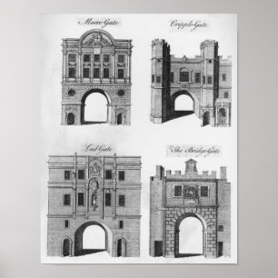 Póster Moorgate, Cripplegate, Ludgate Bridgegate