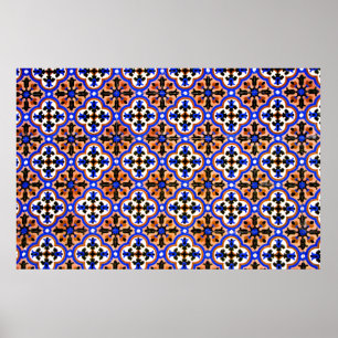 Póster Moorish tile, The Alhambra, Spain