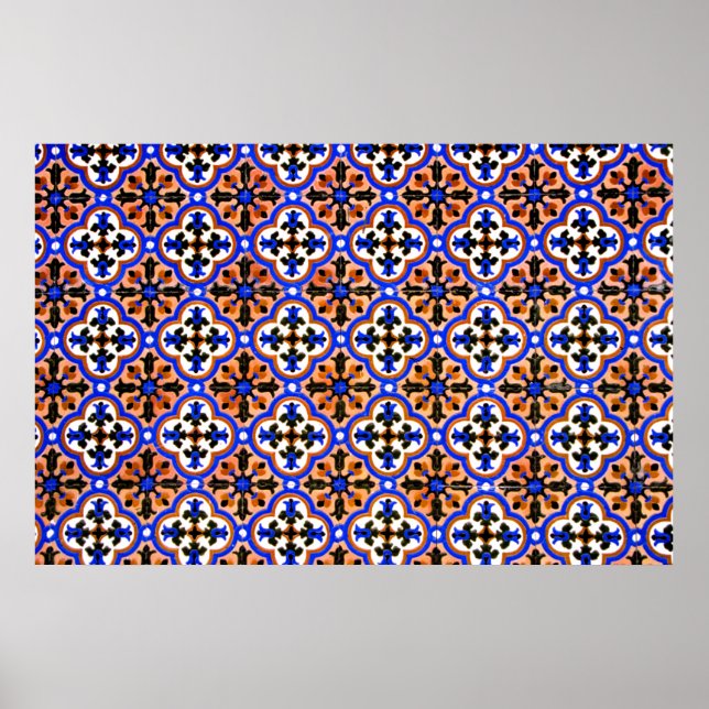 Póster Moorish tile, The Alhambra, Spain (Frente)
