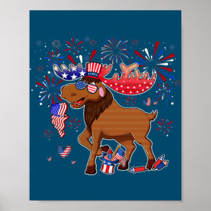 Póster Moose con fuegos artificiales gafas de sol Gorra M