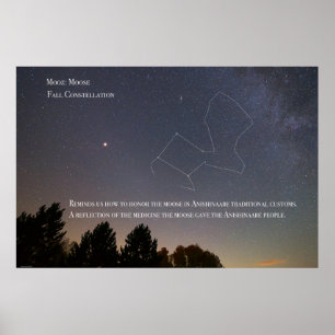 Póster Moose Constellation Ojibwe