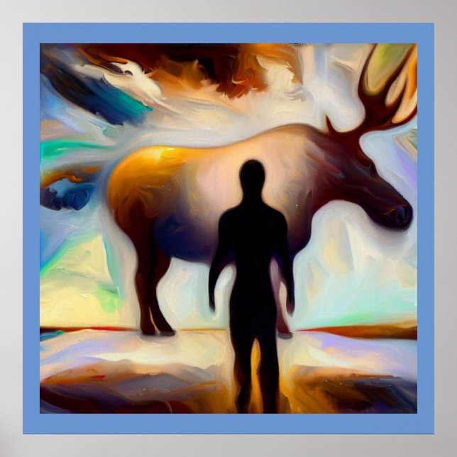 Póster Moose de los animales espirituales 3 (Frente)