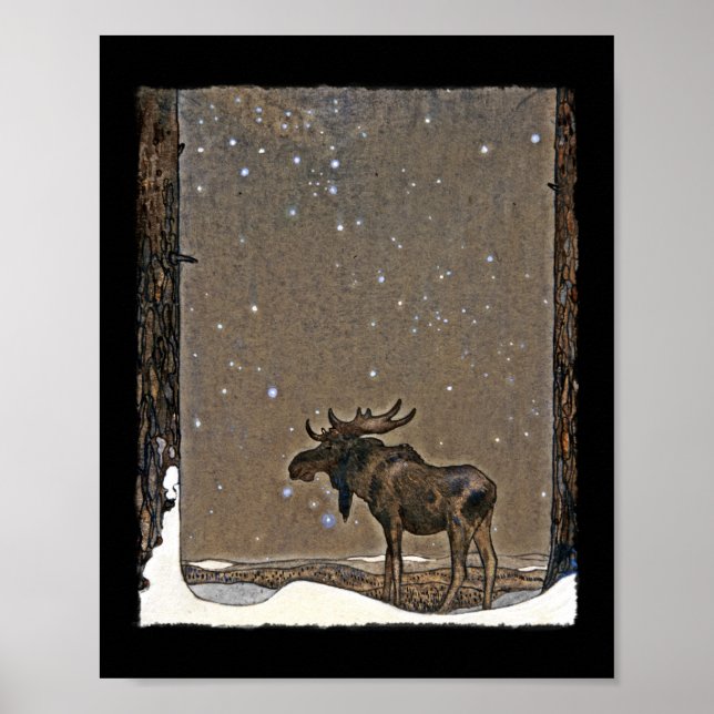 Póster Moose in Snow (Frente)