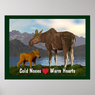 Póster Moose In The Meadow