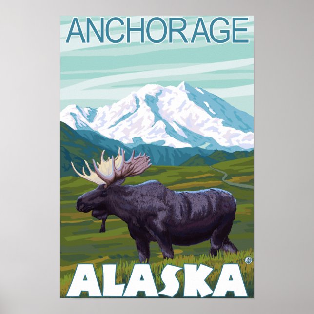 Póster Moose Scene - Anchorage, Alaska (Frente)
