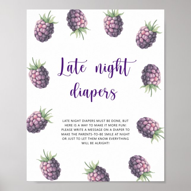 Póster Mora - Juego de pañales de noche  (Frente)